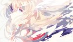  1girl bangs blonde_hair blue_eyes bubble commentary eyebrows eyebrows_visible_through_hair hair_between_eyes hair_wings hands long_hair looking_at_viewer original parted_lips simple_background solo tears tlla white_background wings 