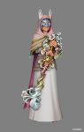  1girl 3d ava_(kingdom_hearts) cape female full_body grey_background keyblade kingdom_hearts kingdom_hearts_x_back_cover mask official_art pink_robe pink_shoes robe shoes simple_background solo watermark 