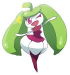  ahoge full_body green_hair long_hair no_humans pokemon pokemon_(creature) pokemon_(game) pokemon_sm simple_background solo steenee twintails very_long_hair violet_eyes wasshoi_(nauticalmile) white_background 