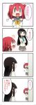  /\/\/\ 2girls 4koma bangs black_hair blunt_bangs bow bowtie comic crossed_arms double-breasted flying_sweatdrops hair_between_eyes kurosawa_dia kurosawa_ruby long_hair long_sleeves love_live! love_live!_sunshine!! miyako_hito multiple_girls neckerchief peeking_out pleated_skirt redhead school_uniform serafuku siblings sisters skirt sweatdrop translation_request two_side_up yellow_bow yellow_bowtie |_| 