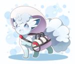  alolan_vulpix bag cosplay hat lillie_(pokemon) lillie_(pokemon)_(cosplay) musical_note neru_(neruneruru) no_humans pokemon pokemon_(creature) pokemon_(game) pokemon_sm solo sun_hat vulpix 