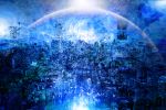  blue building city cityscape dark light moon night night_sky no_humans original scenery sky star_(sky) zonomaru 