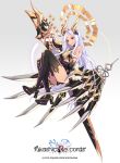  &gt;:) 1girl akashic_re:cords bangs bare_shoulders bent_knees black_gloves black_legwear black_panties boots breasts cleavage copyright_name elbow_gloves empew full_body gloves headgear high_heel_boots high_heels holding holding_sword holding_weapon long_hair looking_at_viewer mechanical_wings official_art original panties parted_bangs parted_lips red_eyes sidelocks silver_hair small_breasts solo sword thigh-highs underwear very_long_hair weapon wings 