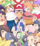  &gt;:t 1boy 6+girls :d :t angry back bandanna bangs bare_shoulders baseball_cap bayleef black_eyes black_gloves black_hair blonde_hair blue_eyes blue_hair blush bracelet brown_eyes brown_hair clenched_teeth closed_eyes closed_mouth commentary_request dark_skin denim erika_(pokemon) eureka_(pokemon) frown gem gloves grass greninja gym_leader hair_between_eyes hair_ornament hairband harem haruka_(pokemon) hat head_scarf headpiece headset heart hikari_(pokemon) hug iris_(pokemon) japanese_clothes jeans jewelry kanon_(pokemon) kasumi_(pokemon) kimono kotone_(pokemon) latias light_brown_hair lila_(pokemon) long_hair long_sleeves meloetta mikan_(pokemon) millefeui_(pokemon) multicolored_gloves multiple_girls mushi_gyouza one_eye_closed open_mouth orange_eyes orange_hair pants pearl pikachu pokemon pokemon_(anime) pokemon_(creature) pout red_eyes revision satoshi_(pokemon) serena_(pokemon) shaded_face short_hair side_ponytail sitting sleeveless smile sweatdrop tareme teeth thigh-highs violet_eyes white_gloves wide_sleeves 