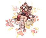  1girl :3 animal animal_ears bell breasts brown_hair calico cat cat_ears cat_paws cat_tail cleavage collarbone full_body gloves granblue_fantasy green_eyes hair_intakes idolmaster idolmaster_cinderella_girls japanese_clothes jingle_bell kimono maekawa_miku minaba_hideo multiple_tails official_art paw_gloves paw_print paws persian_(animal) short_hair short_kimono simple_background solo tail transparent_background two_tails 