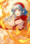  1girl blue_eyes blue_hair fire fire_emblem fire_emblem:_rekka_no_ken kiyuu lilina mage 