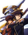  2boys absurdres code_geass highres kururugi_suzaku lancelot lelouch_lamperouge male_focus mecha multiple_boys 