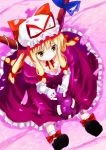  bad_id cosplay female gloves gochou_(atemonai_heya) gourd hat horns ibuki_suika ribbon touhou yakumo_yukari yakumo_yukari_(cosplay) 