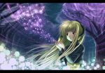  00s 1girl blonde_hair cherry_blossoms fate_testarossa kichiroku letterboxed light_particles lyrical_nanoha mahou_shoujo_lyrical_nanoha open_hands petals solo 