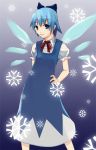  1girl bow cirno female ruit snowflakes solo the_embodiment_of_scarlet_devil touhou 
