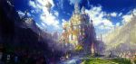  castle city cityscape clouds fantasy long_image nature no_humans scenery sky wide_image 