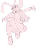  1girl animal_ears highres monochrome original pink rabbit_ears shichimenchou solo 