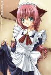  cat_ears duplicate green_eyes izumi_yura maid pink_hair pochi yura_izumi 