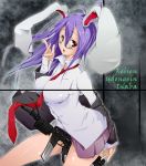  bad_id bespectacled bunny_ears glasses gun highres reisen_udongein_inaba tomato_(pixiv) touhou weapon 
