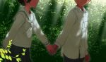  hand_holding holding_hands ichikawa nature school_uniform serafuku 