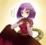 long_skirt purple_hair red_eyes rope short_hair skirt tetsuji touhou translated yasaka_kanako