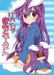  ayasugi_tsubaki bunny_ears long_hair purple_hair rabbit_ears red_eyes reisen_udongein_inaba skirt tears thigh-highs thighhighs touhou 