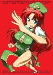  breasts china_dress chinadress chinese_clothes hat hong_meiling long_hair red_hair redhead toudori touhou 