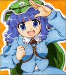  blue_hair hat kawashiro_nitori manji_taba marker_(medium) shikishi touhou traditional_media 