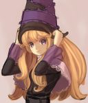  1girl dress grimgrimoire hat lillet_blan long_hair lowres nippon_ichi poncho purple_eyes smile solo violet_eyes witch witch_hat wizard_hat 