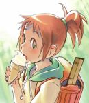  bag brown_hair eating food food_on_face ghibli ice_cream neko_no_ongaeshi ponytail ramb_chop randoseru ruler solo studio_ghibli yoshioka_haru young 