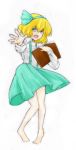  alice_margatroid alice_margatroid_(pc-98) barefoot blonde_hair book highres ribbon skirt touhou touhou_(pc-98) 