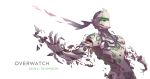  1boy broken character_name commentary_request copyright_name crack cyborg destruction eep167389 genji_(overwatch) helmet highres male_focus mechanical_arm overwatch severed_limb shuriken simple_background solo upper_body white_background wire 