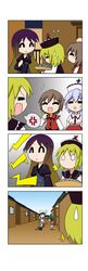  4koma 6+girls absurdres broom comic highres hijiri_byakuren kasodani_kyouko lunasa_prismriver lyrica_prismriver merlin_prismriver multiple_girls murasa_minamitsu nazrin rakugaki-biyori touhou 