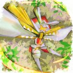  kartana leaf no_humans pokemon pokemon_(creature) pokemon_(game) pokemon_sm solo ultra_beast yorunogaitou 