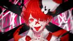  &gt;:d 1boy 2016 :d artist_name blood cracked_skin eyelashes fukase ghost_rule_(vocaloid) hat highres nail_polish nem open_mouth pink_blood red_eyes red_nails red_sclera smile tongue tongue_out top_hat veins vocaloid 
