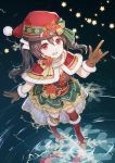  black_hair blush christmas gloves hat long_hair love_live!_school_idol_project red-eyes twintails yazawa_nico 