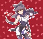  black_hair blake_belladonna bow flag hair_bow highres iesupa navel rwby yellow_eyes 