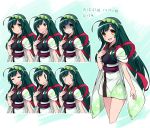  &gt;:) &gt;:o 1girl :o ahoge bangs character_sheet crying drooling expressions female gradient gradient_background green_hair hairband highres japanese_clothes kimono long_hair looking_at_viewer muneate open_mouth shaded_face short_kimono short_yukata smile solo tasikanamanzok tears touhoku_zunko very_long_hair vocaloid voiceroid white_background yellow_eyes yukata 