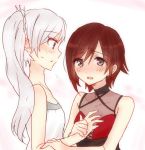  2girls alternate_costume blush brown_hair hand_on_another&#039;s_chest merry_(168cm) multiple_girls ruby_rose rwby weiss_schnee white_hair 