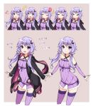  &gt;_&lt; 1girl :&gt; :d ;d anger_vein animal_hood bunny_hood character_sheet closed_eyes dress expressions female highres hood hooded_jacket hoodie jacket looking_at_viewer musical_note one_eye_closed open_clothes open_hoodie open_mouth outstretched_arms purple_dress purple_hair purple_legwear purple_ribbon ribbed_sweater ribbon short_hair_with_long_locks smile solo sparkle star star-shaped_pupils sweatdrop sweater symbol-shaped_pupils tasikanamanzok twintails violet_eyes voiceroid wavy_mouth yuzuki_yukari 