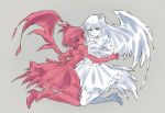  angel_and_devil angel_wings hair_ornament iesupa melanie_malachite miltiades_malachite rwby siblings single_wing sisters twins wings 