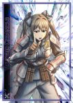  1girl blue_ribbon brown_eyes brown_gloves brown_hair copyright_name edy_nelson gloves hair_ribbon hand_on_hip index_finger_raised leaning_forward lowres military military_uniform open_mouth ribbon senjou_no_valkyria senjou_no_valkyria_1 short_hair solo twintails uniform 