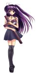  cross dress highres long_hair nekori purple_hair thigh-highs 
