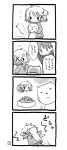  4koma :3 comic eretto hidamari_sketch monochrome nyanta_(hidamari) translated wide_face younger yuno 