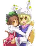  2girls animal_ears arano_oki cat_ears cat_tail chen female multiple_girls saba_miso tail touhou yakumo_ran 