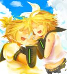  1boy 1girl brother_and_sister hashimochi kagamine_len kagamine_rin siblings twins vocaloid 