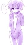  ... 1girl bodysuit hijiki_(hijikini) hijikini monochrome nagato_yuki purple solo suzumiya_haruhi_no_yuuutsu 