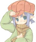  7010 blue_eyes blue_hair hat lowres pointy_ears scarf 