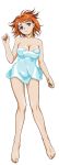 absurdres barefoot breasts cleavage feet highres hips impossible_towel large_breasts legs long_image lying my-hime my-otome naked_towel orange_hair scan short_hair simple_background tall_image tokiha_mai towel violet_eyes wide_hips 