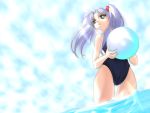  ball hoshino_ruri kidou_senkan_nadesico one-piece_swimsuit sky swimsuit water 