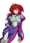  1girl bodysuit gloves gundam gundam_00 kazuma_muramasa nena_trinity pilot_suit redhead solo yellow_eyes 