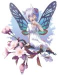  butterfly_wings fairy flower original purple_hair wings yawning yukihiko 