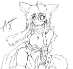  1girl animal_ears assassin_cross breasts cat_ears kaminagi_(kaminagi-tei) large_breasts monochrome ragnarok_online solo thigh-highs 