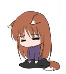  animal_ears chibi holo lowres sad sinko spice_and_wolf tail 
