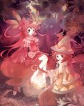  2girls fairy flower forest lantern multiple_girls mushroom nature redhead 